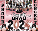2024 Pink Graduation Decorations, Pink Graduation Banner Class of 2024 P... - $38.16