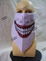 Villain Face Half Mask Bandana Comic Joker Big Grin Psycho Prankster Inj... - $12.16 CAD