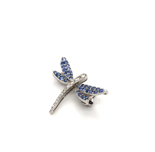 .38ctw Round Sapphire and .14ctw Diamond 18K White Gold Dragon Fly Shape... - £819.33 GBP