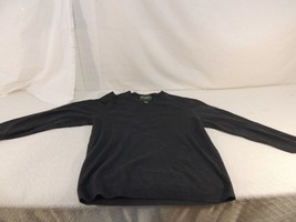 Eddie Bauer V-Neck Sweater Men&#39;s Large 95% Cotton 5% Cashmere Grey 50717 - $20.03