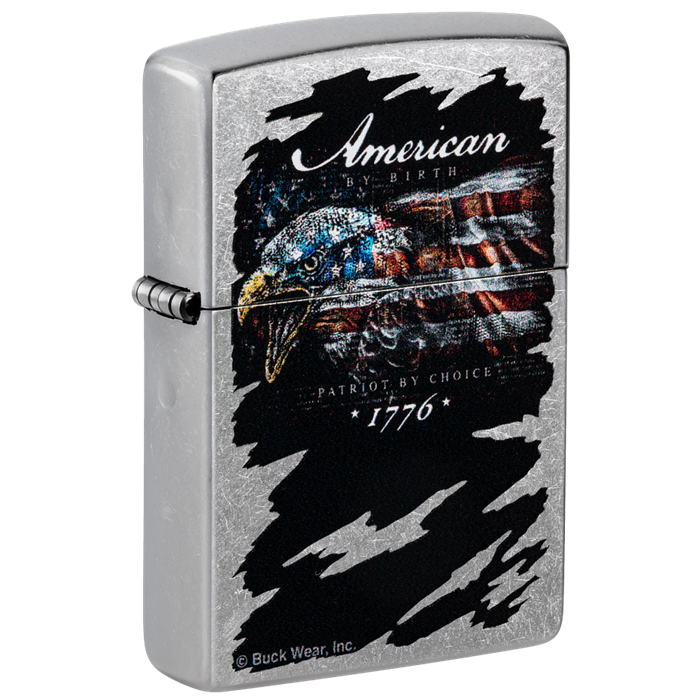 Zippo Lighter - Buck Wear™ American by Birth Street Chrome - 48633 - $23.28