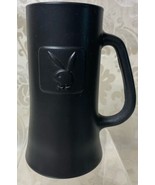 PLAYBOY VINTAGE DARK GREY BEER STEIN MUG RAISED BUNNY LOGO CLEAR GLASS B... - £9.59 GBP