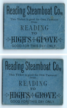 2 Reading Steamboat Co Tickets Reading to High&#39;s Grove - £8.70 GBP