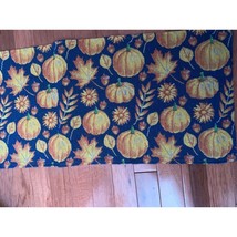 Fall Pumpkin and Leaves Tapestry Table Runner 12x70 - £13.25 GBP