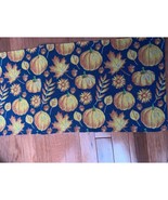 Fall Pumpkin and Leaves Tapestry Table Runner 12x70 - £13.04 GBP