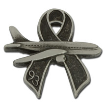 United Airlines Flight 93 9-11 Black Ribbon Memorial Pewter Lapel Pin Usa Made - $19.99