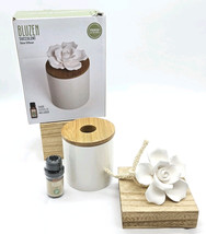 Bluzen ceramic oil diffuser Flower Rose New In Box Sage Oil - $368.15 MXN
