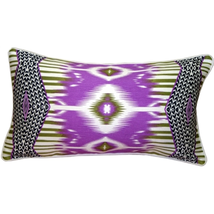 Electric Ikat Purple 15x27 Throw Pillow, Complete with Pillow Insert - $62.95