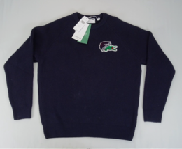 Lacoste Crewneck Sweater Responsible Wool Men’s Size 5/L Navy Blue Big G... - $71.20