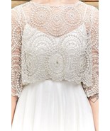 Wedding Beaded Bridal Cover up Blouse/Bridal Separates/Brides bolero Topper - $359.63