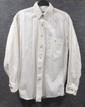 VTG LEE Denim Collection Shirt Mens Medium White Long Sleeve Button Down Cotton  - £22.88 GBP