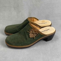 Softspots Shoes Women’s 7M Slip On Mules Green Suede Leaf Accent Fairy C... - £15.38 GBP