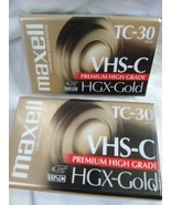 2 New Sealed Maxell VHS-C Premium HGX-Gold TC-30 Camcorder Video Cassett... - £9.37 GBP