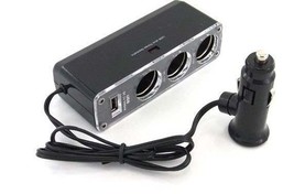 Triple 1 To 3 Sockets + Usb Power Supply Car Charger 12V - £14.05 GBP