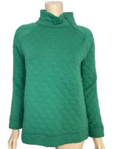 T by Talbots Green Quilted 1/4 Zip High Collar Sweatshirt Size S - $19.94