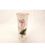 TOYO Octagon Flower Vase, Pink w/Gold Trim, Calla Lily Pattern, Vintage ... - $53.71 CAD