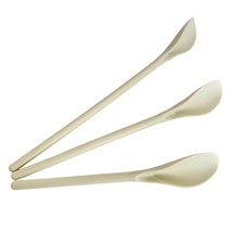 Kitchen Scoop White Hard Plastic Graduated Length Spoon Set of 3 - £5.52 GBP