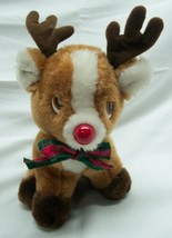 Vintage Russ Roscoe The RED-NOSED Reindeer 7" Plush Stuffed Animal Toy 1980's - £23.37 GBP