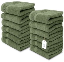 Luxury Washcloths for Bathroom Hotel Spa Kitchen 12 Pcs Set Circlet Egyptian Cot - £22.50 GBP