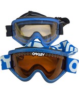 Oakley 90s Snowboarding Goggles Ski Amber Lens Blue Adjustable Vtg (2 Pa... - $79.20