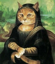 Art Oil painting Classic animal cat portrait hand painted On canvas - £52.30 GBP