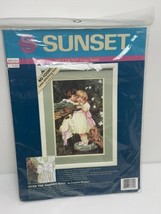 Sunset No Count Cross Stitch Kit 10" x 16" "Over The Garden Wall" Victorian Kids - $14.48