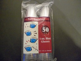 50 Clear Plastic Disposable Shot Glasses cups  party Jelly 1 oz 29.5 ml - £5.14 GBP
