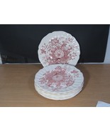 Royal Doulton The Kirkwood Set of 8 Dinner Plates Pink Floral Vintage En... - $79.20