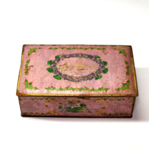 Vintage LOUIS SHERRY New York Tin Litho Pink Candy Box By Canco - Minima... - £6.70 GBP