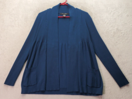 89TH &amp; Madison Cardigan Sweater Womens Medium Blue Knit Long Sleeve Open Front - £12.62 GBP