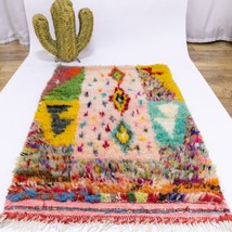 Small Colorful Moroccan Rug, Handmade wool Vintage for Entryway Bathroom Nursery - $98.01