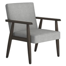 Modern Chair Alton &amp; Beck Linen Armchairs with WHI Huxly Mid-Century Acc... - $474.66