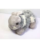 Fur Bunny Rabbit  12&quot; Plush Soft Toy Stuffed Animal Gray White Shanghai ... - £15.71 GBP