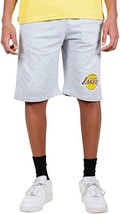 Ultra Game Men&#39;s NBA French Terry Shorts, Los Angeles Lakers, Heather Gray, Larg - £7.72 GBP