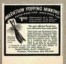 1950 Print Ad Marathon Popping Minnows Fly Fishing Lures Wausau,WI - £6.67 GBP