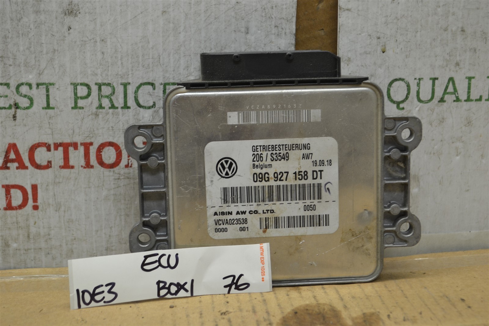 2018-19 Volkswagen Tiguan Transmission Control TCM 09G927158DT Module 76... - $106.81