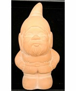 Vintage Terracotta Unpainted Gnome Figure 7 inches Craft Fun Yard Art - $28.05 CAD