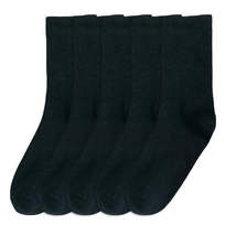 Anysox 5 Pairs Black Size 4-5 Sports Socks Solid Colors Cotton Skateboard  - £19.58 GBP