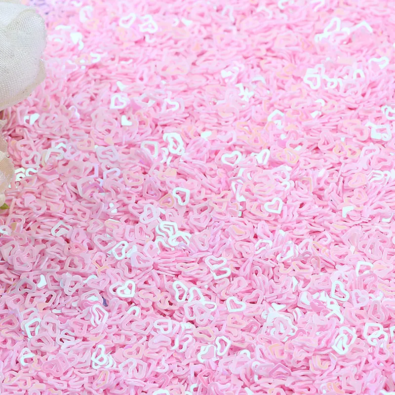 Sporting Ultra Thin 4mm Hollow Heart Sequins For Craft PET Sequins For Nail Art  - £18.47 GBP