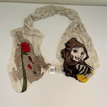 NWT Disney Parks Authentic Belle Beauty &amp; the Beast Rose Scarf WITH TAGS - £37.30 GBP