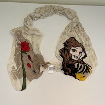 NWT Disney Parks Authentic Belle Beauty &amp; the Beast Rose Scarf WITH TAGS - £37.40 GBP