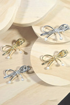 Gold Bow Knot Pearl Decor Plated Alloy Hair Clip - $52.28 MXN
