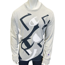 NWT CHAMPION MSRP $59.99 MEN&#39;S LIGHT GRAY JERSEY LONG SLEEVE SWEATSHIRT ... - $25.49