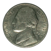 1991 P/D Error Jefferson Nickel - £51.64 GBP