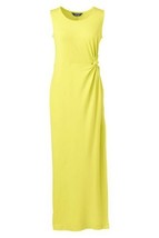 Lands End Women&#39;s Sleeveless Knot Waist Maxi Dress Yellow Glow New - £28.14 GBP