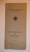 Vintage 1922 Booklet Keystone Institute Reading Pa Info for Night Schools - $21.78