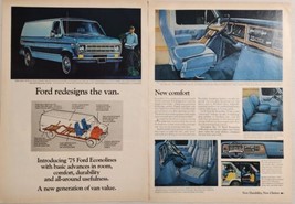1975 Print Ad The &#39;75 Ford Econoline Vans Redesigned for Room,Comfort - $21.72