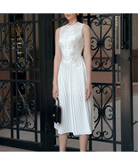 Womens Summer Boho White Lace Maxi Dress Ladies Round Neck Casual Long S... - €52,28 EUR
