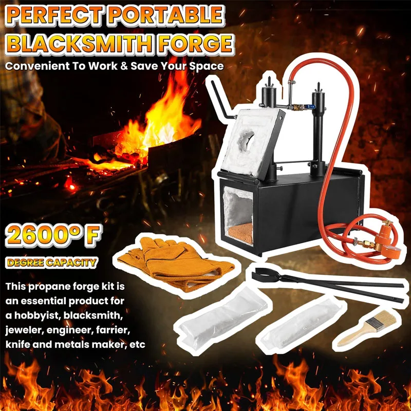 Portable Propane Gas Forge Double Burner 2600¡ãF/1425¡æ for Blacksmithing Farr - £458.55 GBP