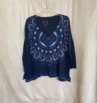 EUC Lucky Brand Blue Top Size Large - £17.91 GBP